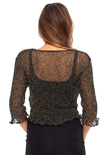 Image of Back From Bali Womens Sheer Shrug Cardigan Lightweight Knit