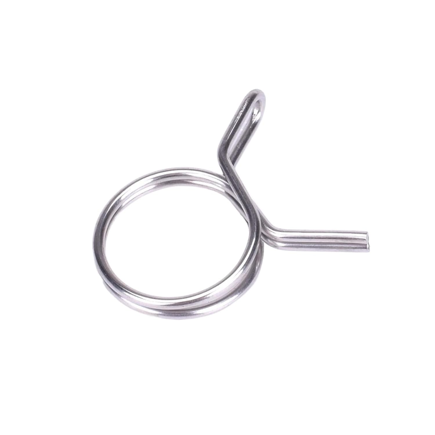 10Pcs 5mm-14mm Hose Clamps Stainless Steel Tube Spring Clips Line Hose Clamps Sealing Pipe Clips Hardware Accessories(6mm 50Pcs)