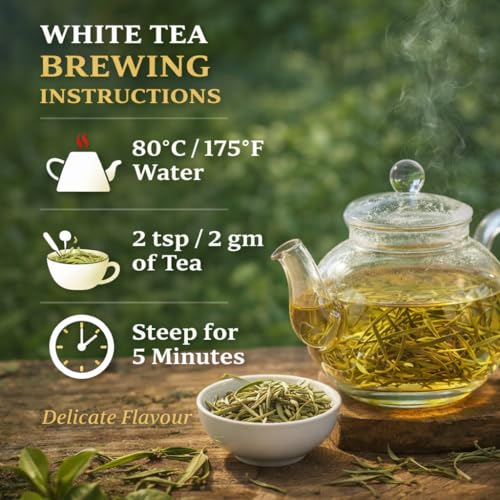 Image of Sancha Tea Boutique, Super White Tea, 25g Silver Needle White Tea Buds, Rare Loose Leaf White Tea from Darjeeling, Himalayan Harvest