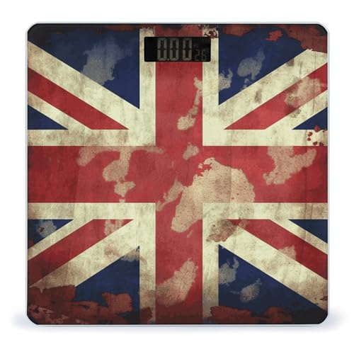 Báscula Digital Baño Vintage Union Jack Vidrio Templado miniatura 1