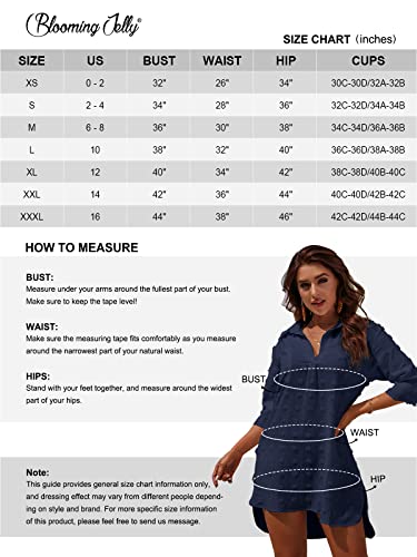 Image of Blooming Jelly Womens Swimsuit Coverups White Chiffon Bikini Swimwear Beach Cover Up Dress Shirt