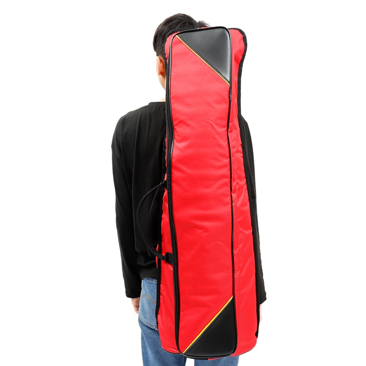VICASKY Posaunentasche aus Oxford Stoff mit Fronttasche Portable Instrumententasche für Tenorposaune Rote Große Tragetasche zum Reisen