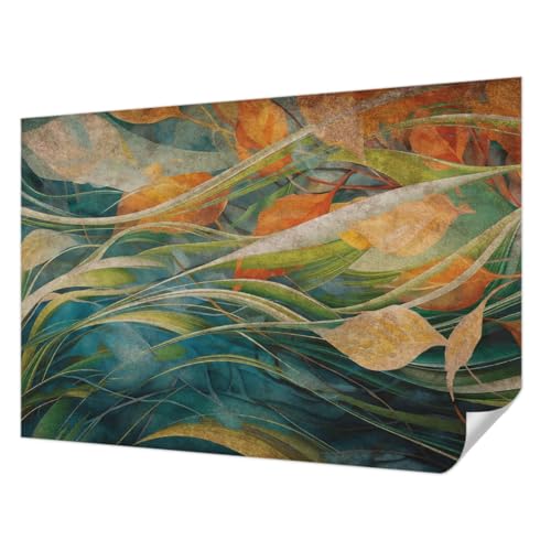 Papel Pintado Autocolante de Paisaje de Otoño 152x104 cm para Pared de Salón 2