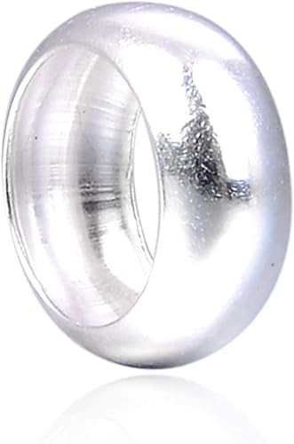 Miniatura 2 de Adabele - 20 cuentas sueltas de plata de ley 925 auténtica de 0.197 in (0.2 pulgadas) para anillos redondos (agujero grande de 0.118 in) para