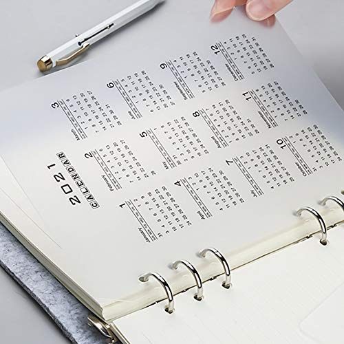EastVita 2021 Kalender Divider A5 A6 Losse Blad Notebook Planner Index Blad Binder Planner Inner Clip a5 - Image 7