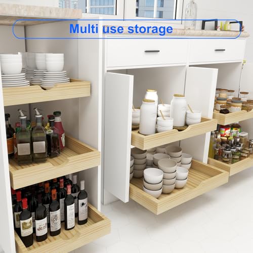 Sawjut Pull Out Cabinet Drawer, Slide Out Wood Cabinet Drawer Shelf Storage Organizer, Drawers for Base Cabinets Kitchen Pantry(20\" W x 21\" D)