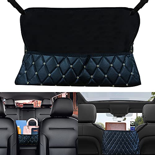 EcoNour Car Bling Leather Handbag Holder | Car Seat Back Organizer | Purse Holder for Car | Car Handbag Holder | Car Interior Accessories | Car Accessories for Women | Automotive Consoles & Organizers