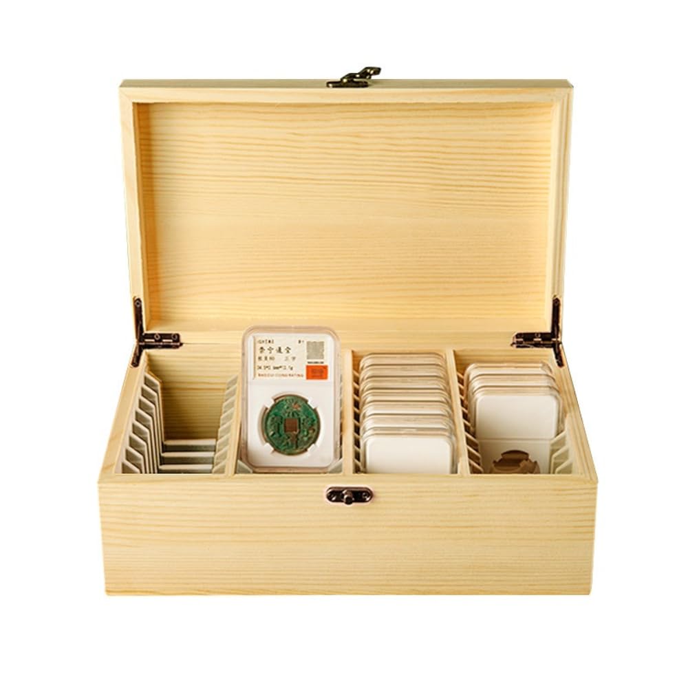 PCCB MINGT Wooden Storage Display Box Container Collections Case Fit 40PCS Graded Coin Slab PCGS NGC Slab Holder For Coin Collection And Supplies