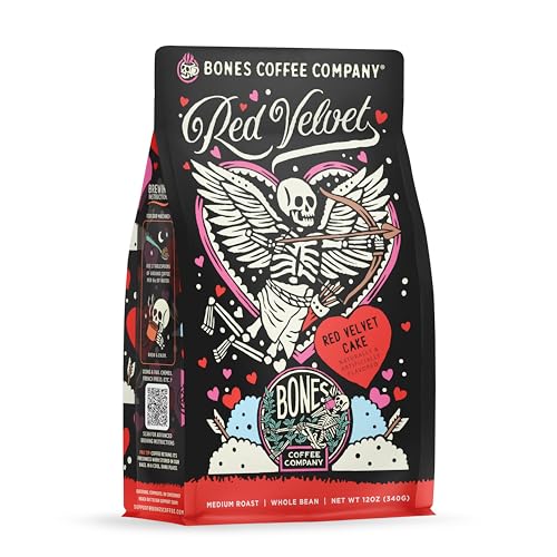 Bones Coffee Company Red Velvet, Red Velvet Cake Flavored Coffee,