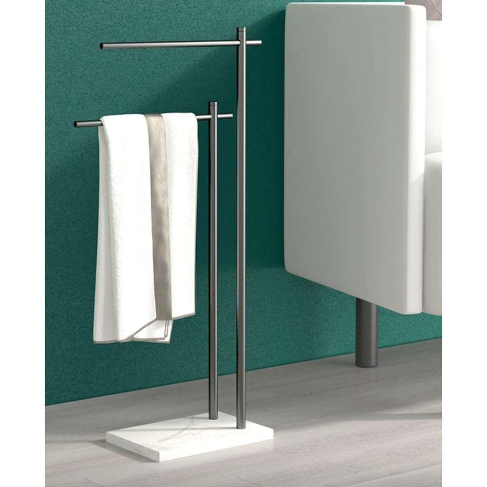 Portasciugamani Moderno - Elegante portasciugamani da Bagno in Bianco e Nero - Design salvaspazio per bagni contemporanei - Accessorio Funzionale per la casa