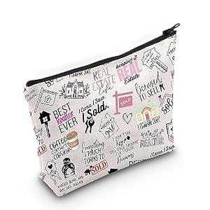 WCGXKO Novelty Realtor Gift Realtor Sayings Real Estate Life Quotes Canvas Makeup Bag (realtor)