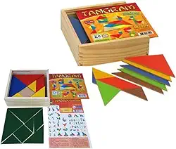 Jott Play Tangram - Jogo Educativo Multicolorido em Madeira, 70 Peças