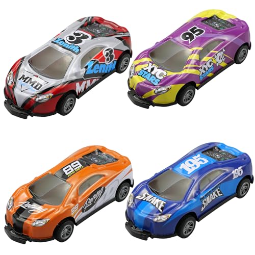 MytaYt 4 Stück Stunt Spielzeugauto 360 ° Drehbares Kleine spielzeugautos Mini Metall Auto Set Spielzeug Autos mit Rückzug und Springendes Trägheits für Kleinkinder Mädchen Jungen