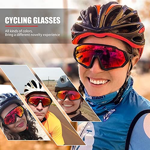 KAPVOE Lunette de Cyclisme Polarisées Homme Femme Tr90 avec 5 Verres Interchangeable Cyclisme Lunette VTT Protection UV400 Lunette de Soleil Pour Vélo Pêche Course Conduite - Image 3