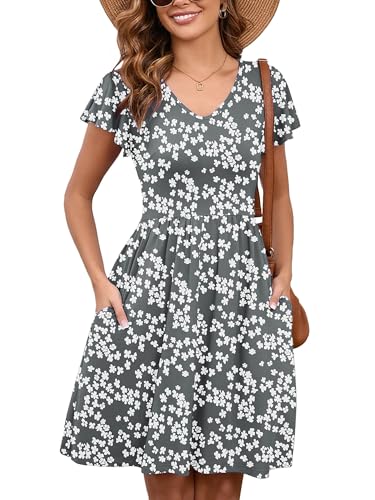 Image of Heymoments Short Sleeve Summer Dress for Women with Pockets
