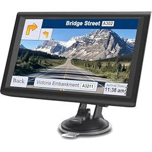 Car GPS Navigation Truck RV, 9 inch Touch Screen Latest 2025 Map, Real Voice Spoken Turn-by-Turn Direction Reminding Navigation System for Cars, Vehicle GPS with Speed and Red Light Warning (Black)