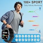 Smart Watch for Men Women with Bluetooth Call 1.91" HD Touch Screen Fitness Watch with 24H Sleep/Heart Rate Monitor, 120+ Sports Modes Fitness Tracker Smartwatch with IP68 Waterproof for Android iOS