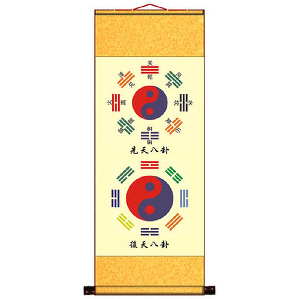 Vrfvsdasaas One Color Chinese Wall Art, Medicine Bagua Map Scroll Painting Hanging Banner Taoist Decor Chinese Traditions