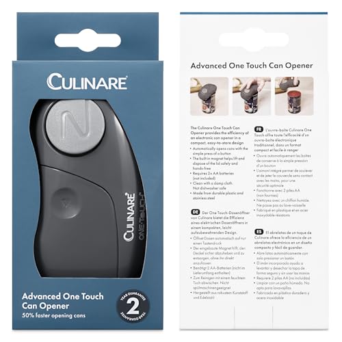 Culinare One Touch Electronic Tin Opener, Grey, Plastic/Stainless Steel, Automatic Can Opener, Battery Operated/Hands-Free Use/Magnetic Lid Removal, Batteries Not Included by CULINARE - Image 9