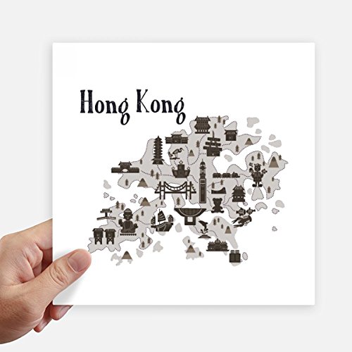 Sticker Hong Kong Chine 20 cm lot de 4 décals pour ordinateur - 2