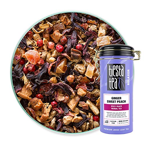 Tiesta Tea - Ginger Sweet Peach, Loose Leaf Spicy Peach Herbal Tea, Non-Caffeinated, Hot & Iced Tea, 6 oz Tin - 50 Cups, Natural Flavored, Stress Relief, Herbal Tea Loose Leaf Blend