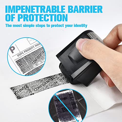 TMBMLPP Identitätsschutz Rollstempel, Datenschutz Rollstempel, Rollstempel Datenschutz und Kartonschneider, Datenschutz Rollstempel Nachfüllbar, für Privatsphäre, Anti-Diebstahl und Datenschutz
