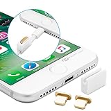 iPhone Dust Plug Set - Premium Aluminum for Lightning Port and Earphone Jack Plug - Compatible with Apple iPhone 7, 6, 6+, 5, iPad, SE - For Maximum Dirt, Lint, Moisture Protection (Rose Gold)