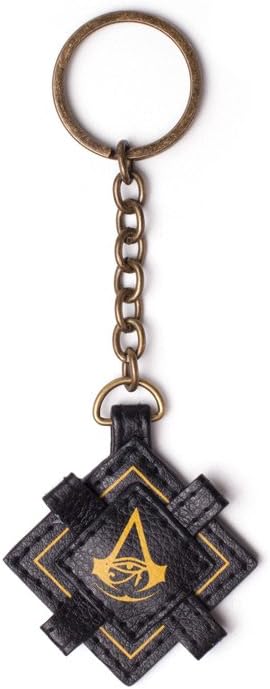 DifuzedAssassins BIO-KE367899ACE Creed Origins Faux-Leather Crest With Metal Keychain, Multi-Colour (Ke367899Ace) Keyring, 16 cm, Brown