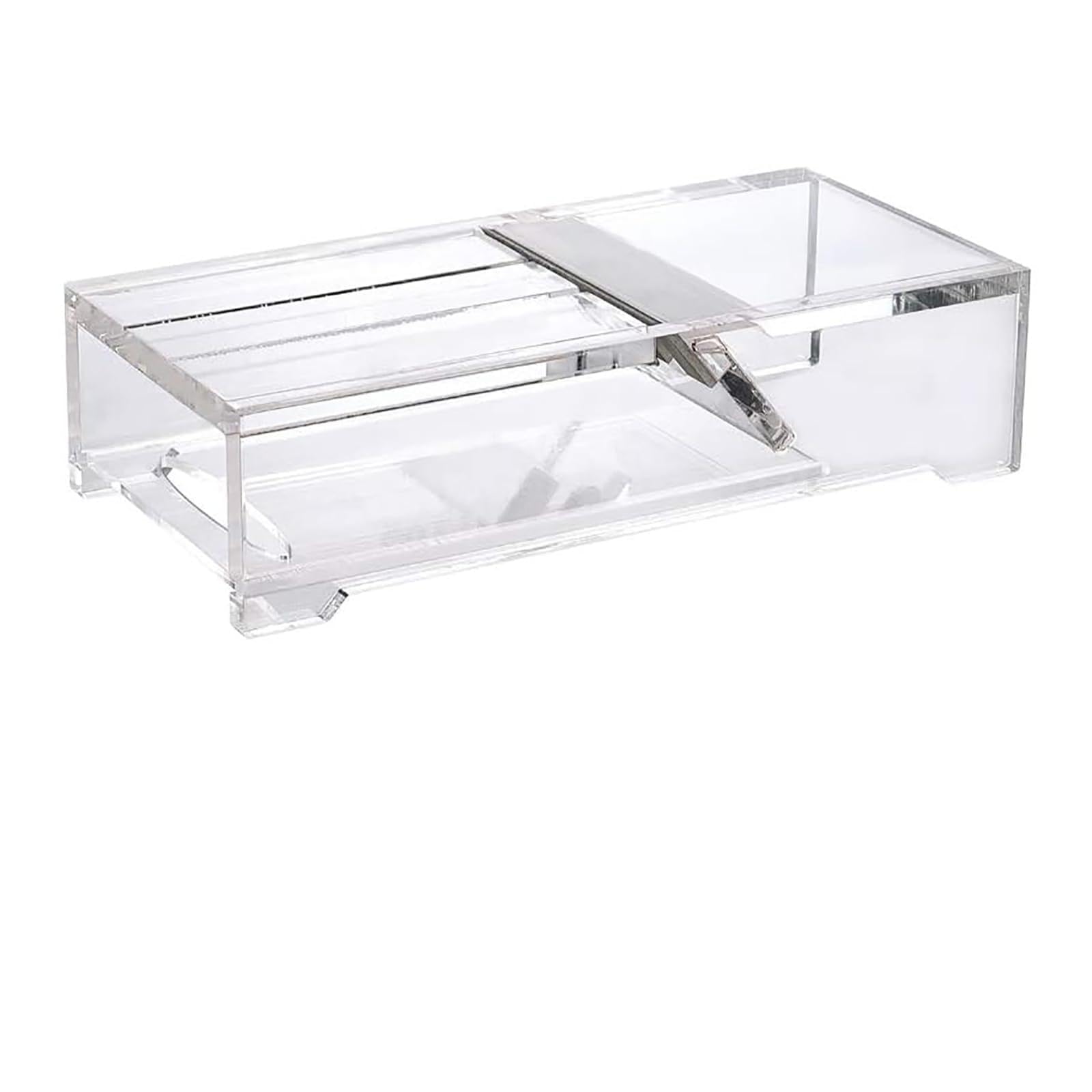 Coupe-savon acrylique manuel avec lames inox et bac collecteur de résidus