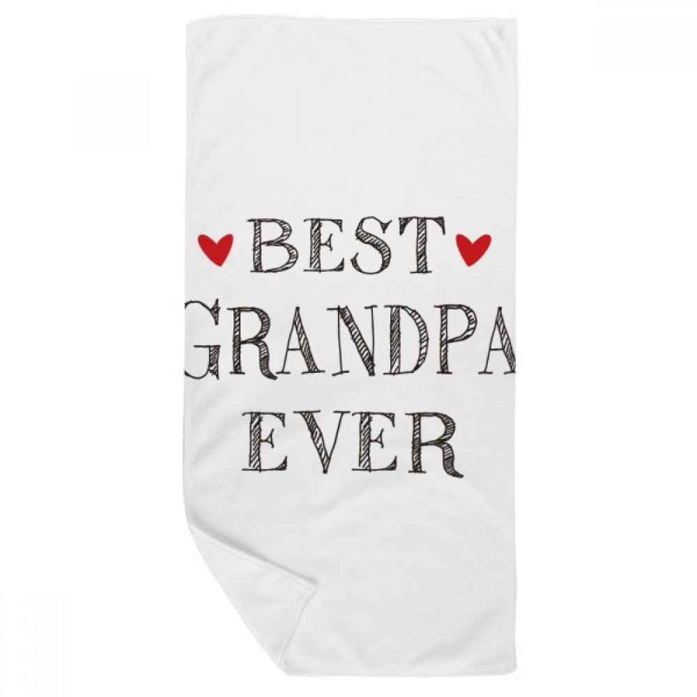 Serviette Grand-père doux drap de bain brodé motif cœur 35x70cm