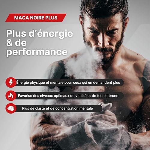Maca Plus – Testosterone Homme – 45.000 mg Équivalents de Maca Noire (Extrait 100:1), Arginine, Taurine, Vitamine B6 – 180 Gélules. Végan, Sans Gluten ni Lactose. Énergie, Vitalité, Sommeil Réparateur – Image 3
