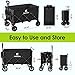 Collapsible Wagon with Wheels, Feelnais Folding Wagon Cart with Adjustable Handle, 135L Portable Utility Wagon for Grocery Garden Shopping Camping Sports Beach