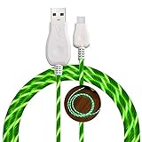FULLOPTO Light up Charge Cable for Type C, 1m USB C Fast Charge Cable with Running Flowing Light for Galaxy S10 S10+ S8 S9 Note 9 Note 8 Nintendo Switch Sony XZ LG(Green Light)