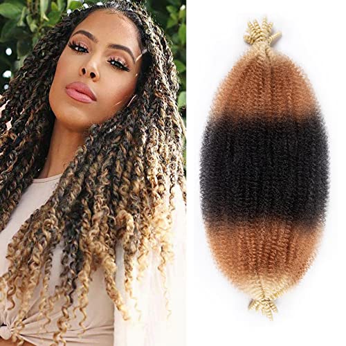 Celie Marley Twist Braiding Hair 8 Packs 18 Inch Pre-Separated Springy Afro Twist Hair Suitable for Damaged Soft Locs Synthetic (18 inches, 1B) Spring Twist Crochet Hair for Black Women Cuban kinky Hair