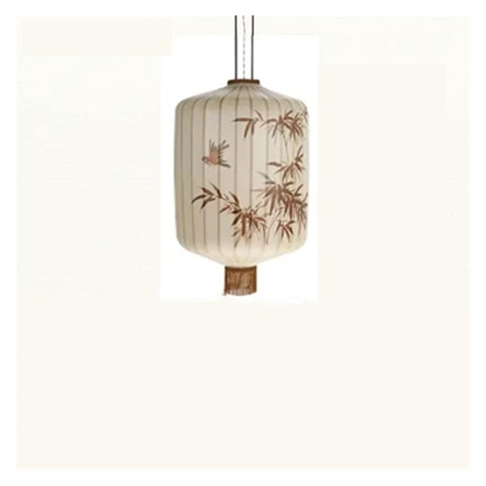 IUVYTA Traditional Lantern Painting Pendant Lamp Fabric Lampshade for Lights(B White-Dia45cm,Warm White) — image 1