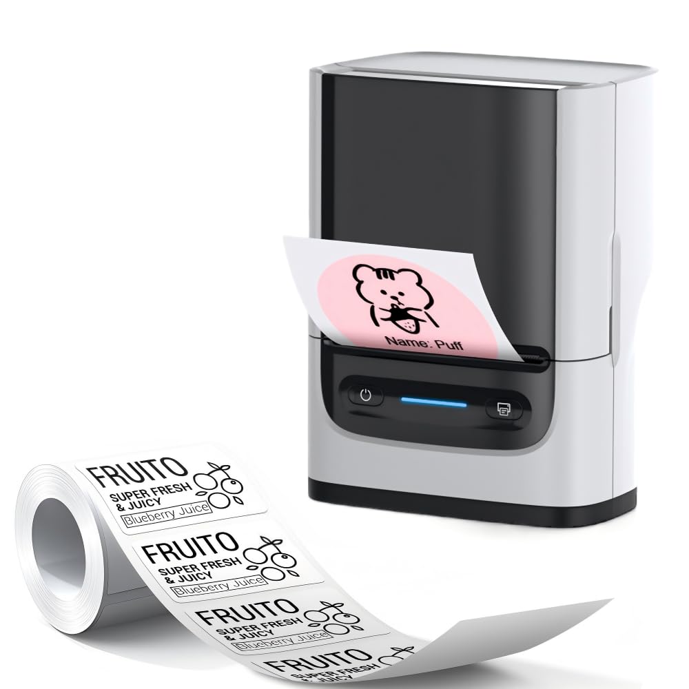 CHIVALZ PM220 Thermal Label Printer with label roll inserted