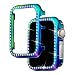 for Apple Watch Case 38mm, Falandi Colorful Metal Apple Watch Face Case with Bling Crystal Diamonds Plate Cover Protective Frame for iWatch Series 4/3/2/1 (Colorful-Diamond, 38mm)