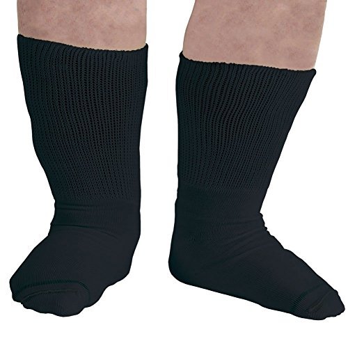 Women's Extra Wide Socks-Black/6-11