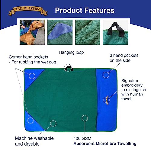 TAIL BLAZERS Super Absorbent Microfiber Dog Towel. Extremely Absorbent - Image 2