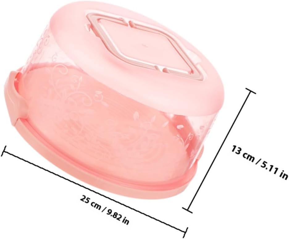 Portable Cake Carrier Box with Handle 2pcs Rose Clip round Cake Keeper for Transport and Display