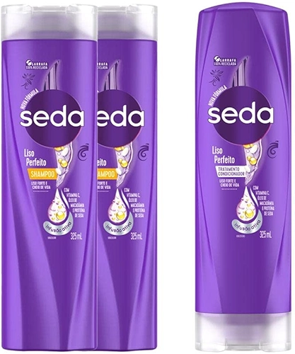 Kit 2 Shampoos + 1 Condicionador Seda Cocriações Liso Perfeito 325ml