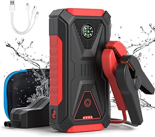 Sunhe Jump Starter, 1500A Peak 12V Portable Car Battery Charger Jump Starter for up to 7.5L Gas/5.5L Diesel Engines, 16800mAh Power Bank Smart Safety Clamp, Hammer LED Light for Auto/Truck/Motorcycle