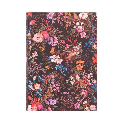 Paperblanks 2025 Floralia 13-Month Calendar Flexi Midi Day Overview