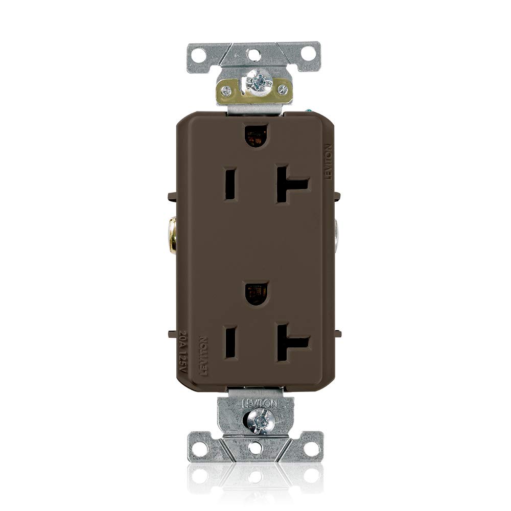 Leviton Decora Plus Double Socket 20A 125V Self-Started Brown-image-11
