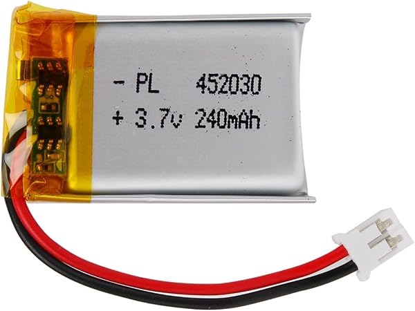 3.7V Lipo battery, 3.7V 240mAh 452030 Lithium Polymer Ion with 2P-PH connection with 2.0 mm pitch - 1