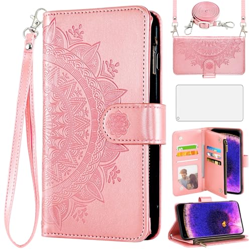 Étui OPPO Find X5 Pro Asuwish portefeuille fleur mandala avec protège-écran