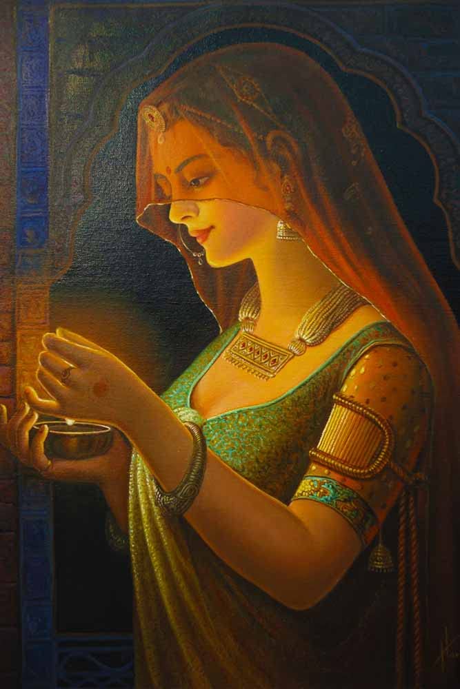 British Terminal® Rajasthani Painting Waterproof Vinyl Sticker Poster || (24 inch X 18 inch) btcan3455-2