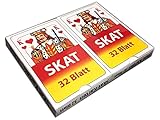 Kartenmaße: 90 x 57 mm HAC24 2x32 Klassisches Blatt Skat Spielkarten Skatspiel Poker Mau Mau Kartenspiel