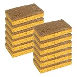 CELOX 12 Pack Natural Cellulose Biodegradable Sponges, Coconut Husk Non Scratch Kitchen Cleaning Spo