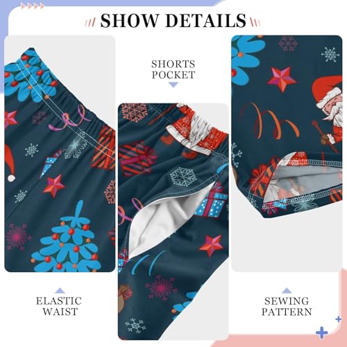 Boys' Pants Christmas New Year Santa Claus Gifts Long Bottoms Jogger Pants Elastic Waist Trousers with Pockets S-XL4